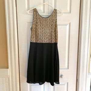 Charming Charlie Gold & Black Dress
